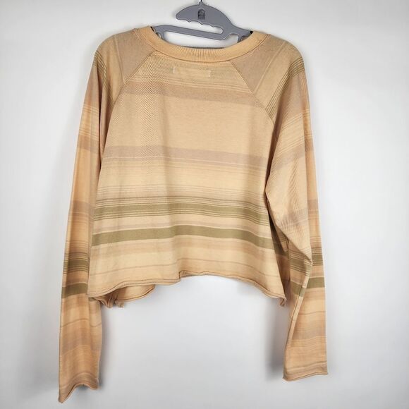 FREE PEOPLE WOMENS SMALL PROSECCO LONG SLEEVE STRIPE SWEATER BAJA NWT NEW SLITS - Picture 6 of 6